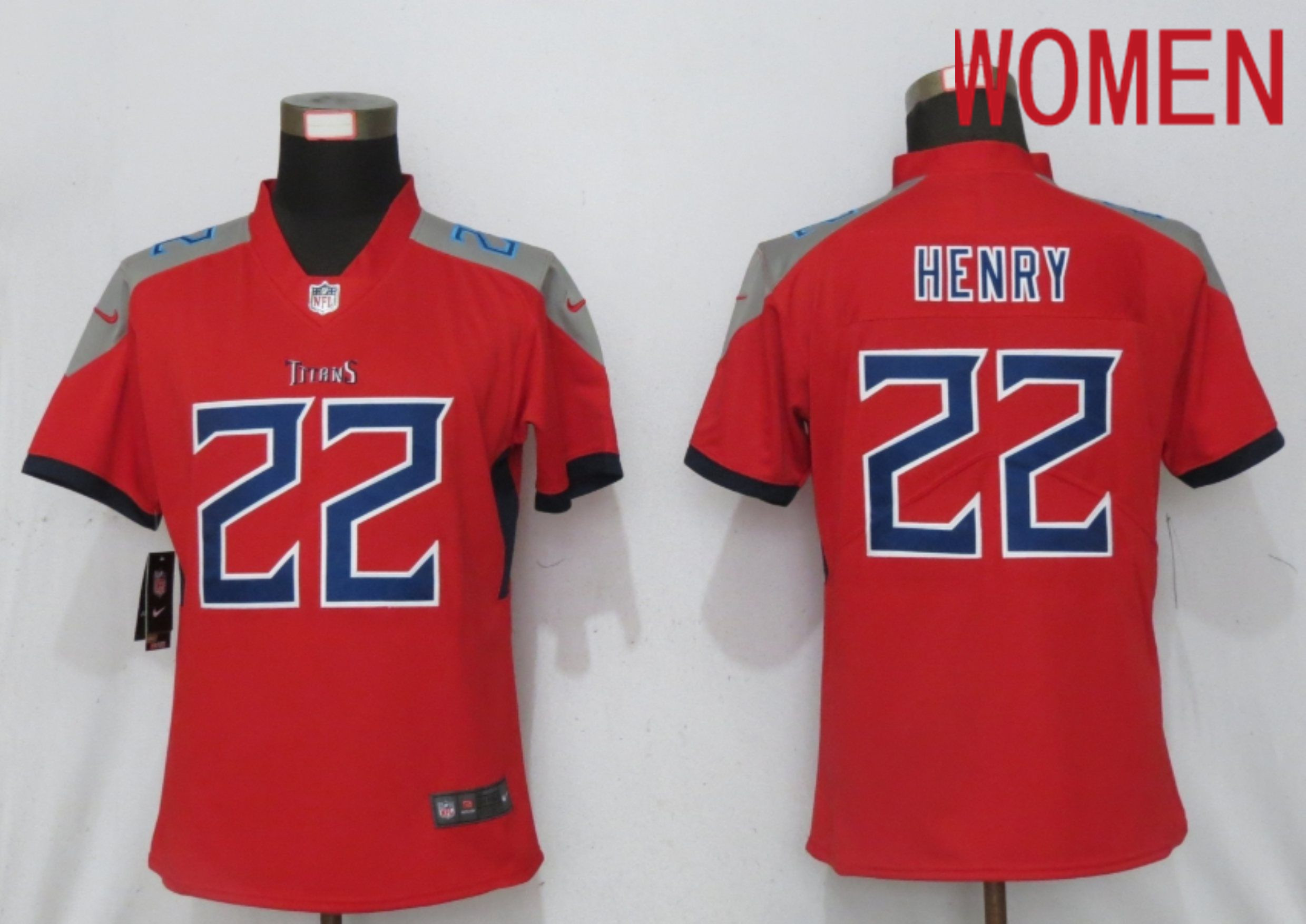 Women Tennessee Titans #22 Henry Red 2020 Vapor Untouchable Elite Playe Nike NFL Jersey->women nfl jersey->Women Jersey
